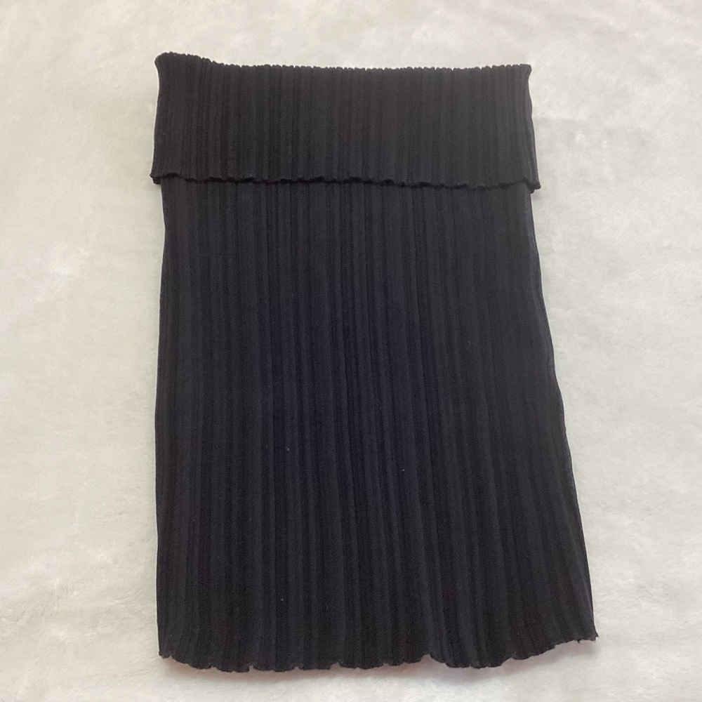 & Other Stories Off-the-shoulder Knitted Tube Top Black Eur M (US 6-8) Ribbed